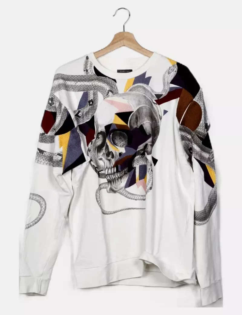 Zara Sudadera casual blanca