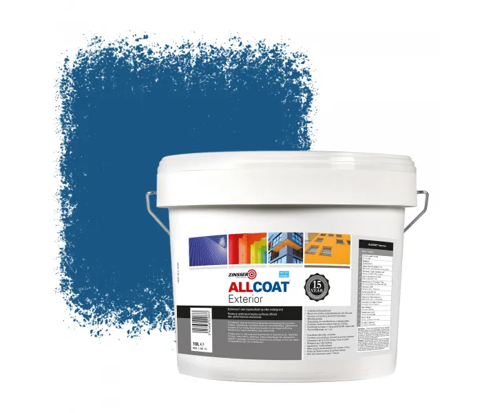 ZINSSER ALLCOAT PINTURA EXTERIOR PARA PAREDES RAL 5019 AZUL CAPRI  10 LITRO